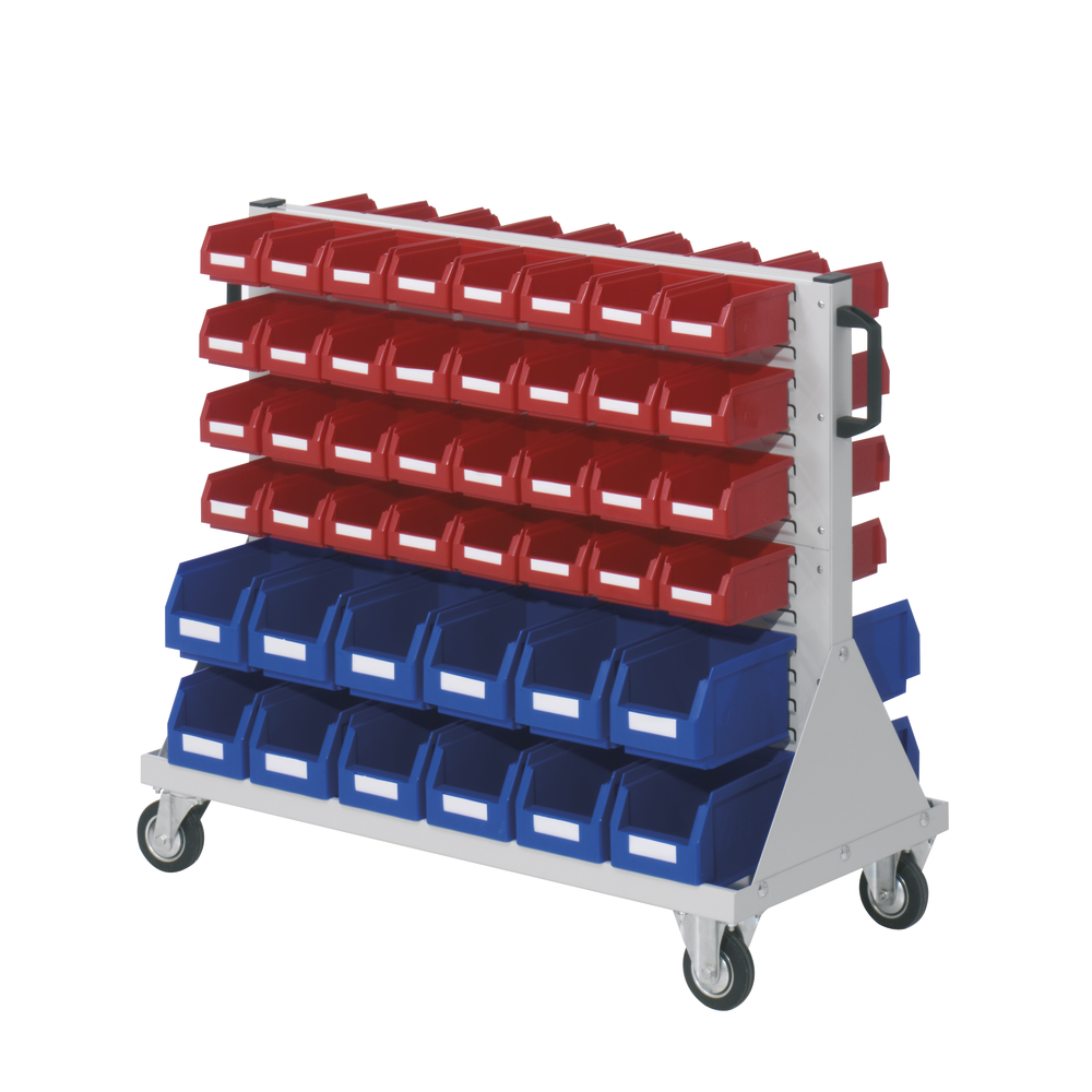 Rollwagen mit Lagersichtkästen 890x1000x500mm RAL7035